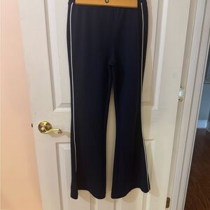 SPANX Dark Blue Flare Pants with White Trim